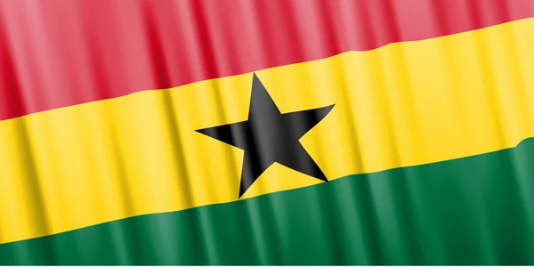 Vlnitá vektorová vlajka Ghany — Stockový vektor