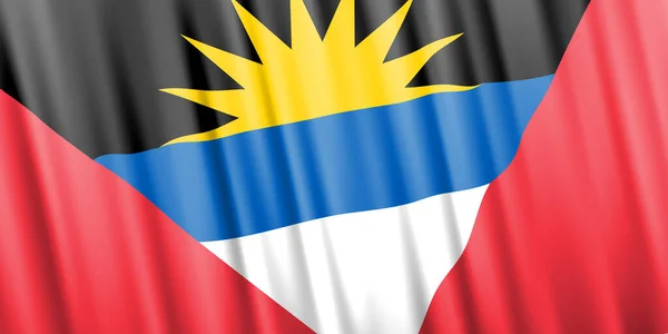 Bandera ondulada vectorial de Antigua y Barbuda — Vector de stock