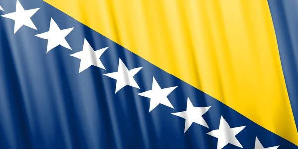 Wavy vector flag of Bosnia and Herzegovina — Stock Vector