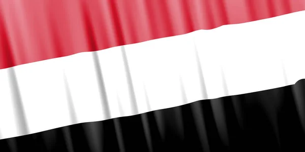 Wavy vector flag of Yemen — Vettoriale Stock