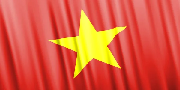 Bandera ondulada vectorial de Vietnam — Vector de stock