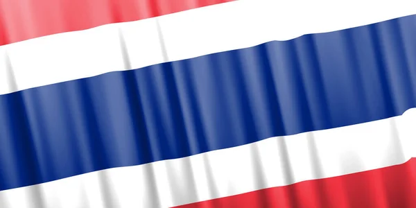Wavy vector flag of Thailand — Stockvector