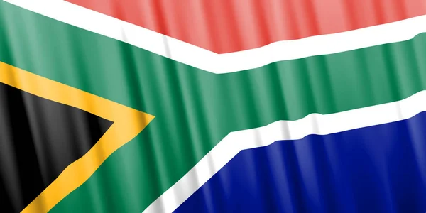 Golvende vector vlag van Zuid-Afrika — Stockvector