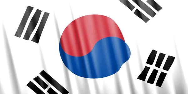 Bandeira do vetor ondulado da Coreia do Sul —  Vetores de Stock