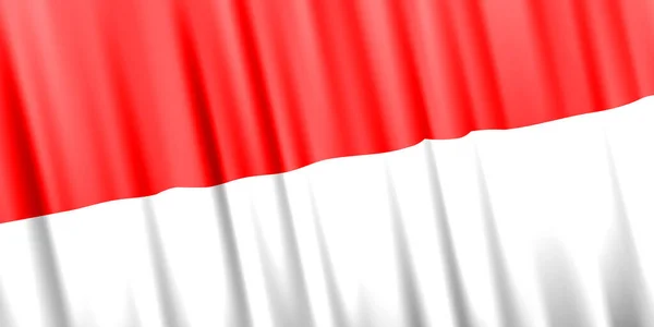 Wavy vector flag of Indonesia — 스톡 벡터