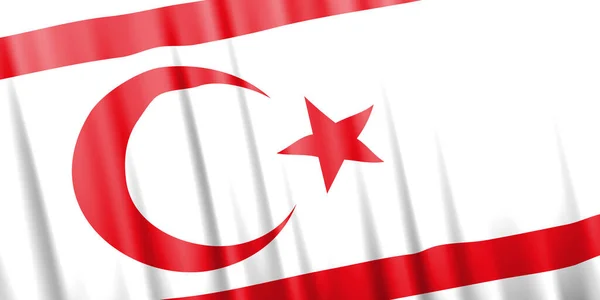 Wavy vector flag of Northern Cyprus — Stockvector