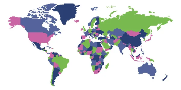 Vereinfachte glatte Grenze Weltkarte — Stockvektor