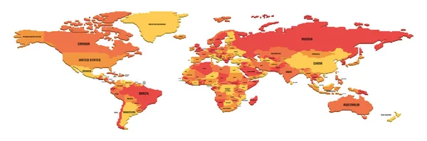 Ізометрична політична карта світу — стоковий вектор