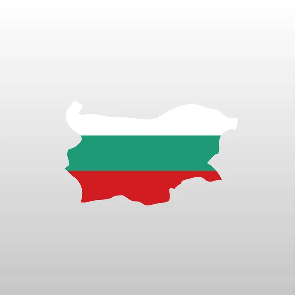 Bulgarie drapeau national dans la silhouette de la carte du pays — Image vectorielle