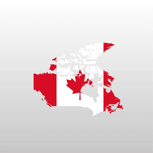 Flaga narodowa Kanady w sylwetce mapy kraju — Wektor stockowy