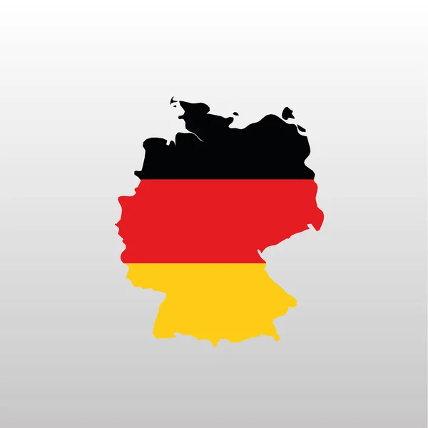 Bandera nacional de Alemania en la silueta del mapa del país — Vector de stock