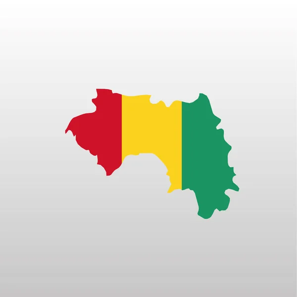 Bandera nacional de Guinea en la silueta del mapa del país — Vector de stock