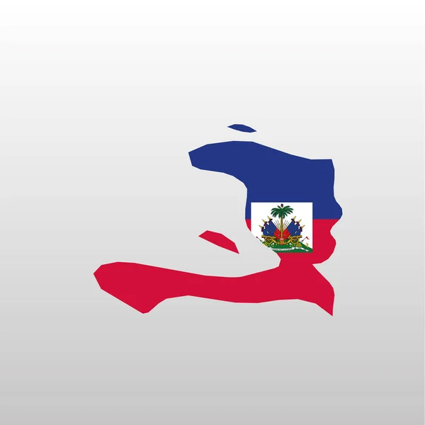 Haïti drapeau national dans la silhouette de la carte du pays — Image vectorielle