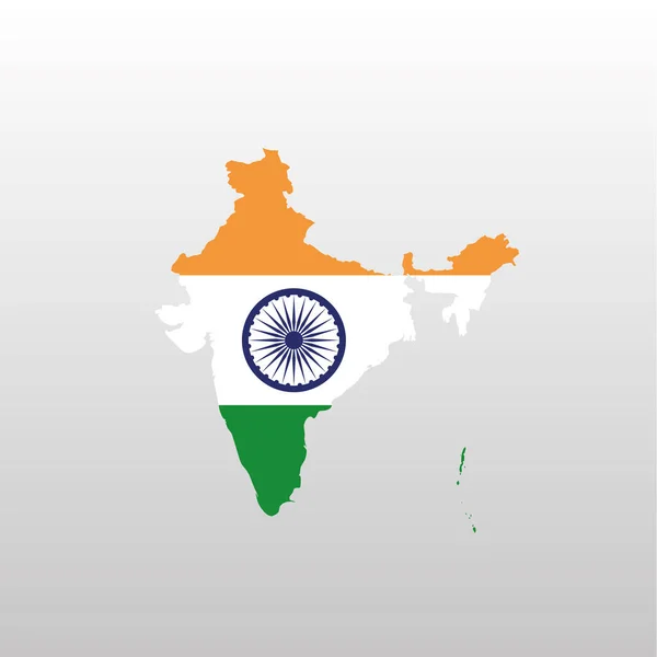 インド国旗-カントリーマップシルエット — ストックベクタ