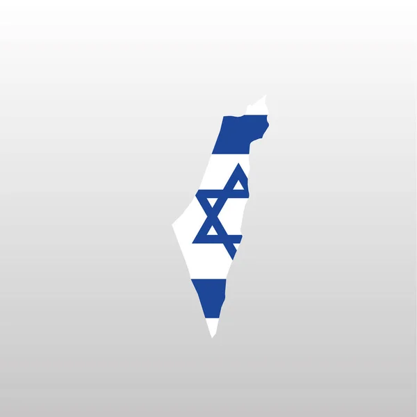 Bandeira nacional de Israel no mapa do país silhueta —  Vetores de Stock