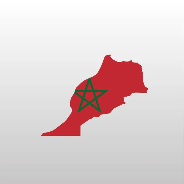 Marokko nationale vlag in landkaart silhouet — Stockvector