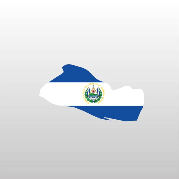 Bandeira nacional de El Salvador na silhueta do mapa do país —  Vetores de Stock