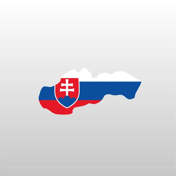 Bandera nacional de Eslovaquia en el mapa del país silueta — Vector de stock