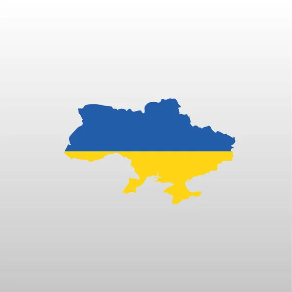 Nationalflagge der Ukraine in der Silhouette der Landkarte — Stockvektor