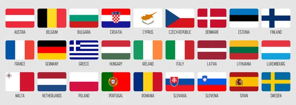 Nationalflaggen der EU-Mitglieder — Stockvektor