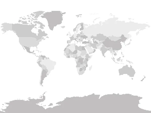 Dünya Nın Basitleştirilmiş Boş Şematik Haritası Genelleştirilmiş Sınırları Olan Ülkelerin — Stok Vektör