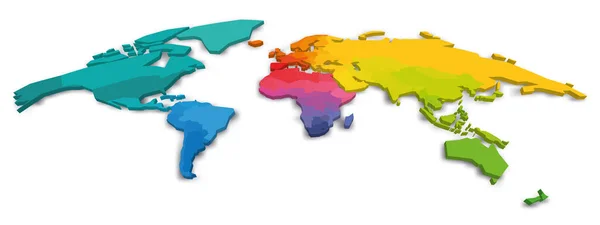 Πολύχρωμος Παγκόσμιος Χάρτης Χρώματα Του Φάσματος Του Ουράνιου Τόξου Κάθε — Διανυσματικό Αρχείο