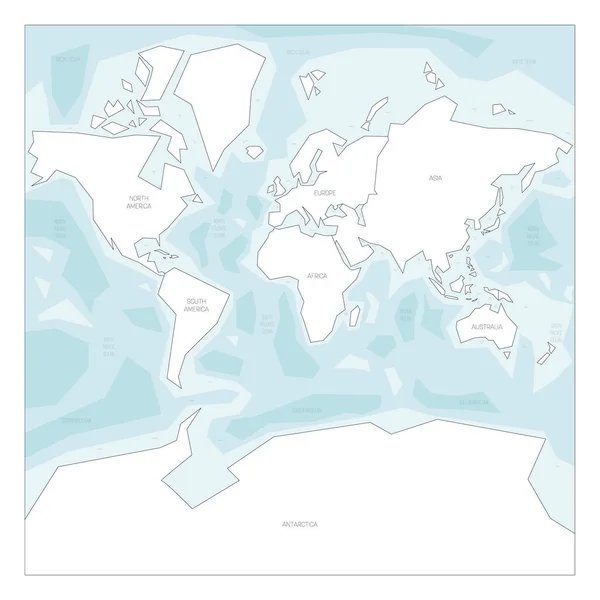 世界大陸地図 アフリカ ヨーロッパ アジア オーストラリア メルカトル プロジェクション 国や地域の詳細なベクトル政治地図 — ストックベクタ