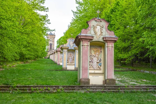 Calvario Cappella Della Santa Croce Jiretin Pod Jedlovou Repubblica Ceca — Foto Stock