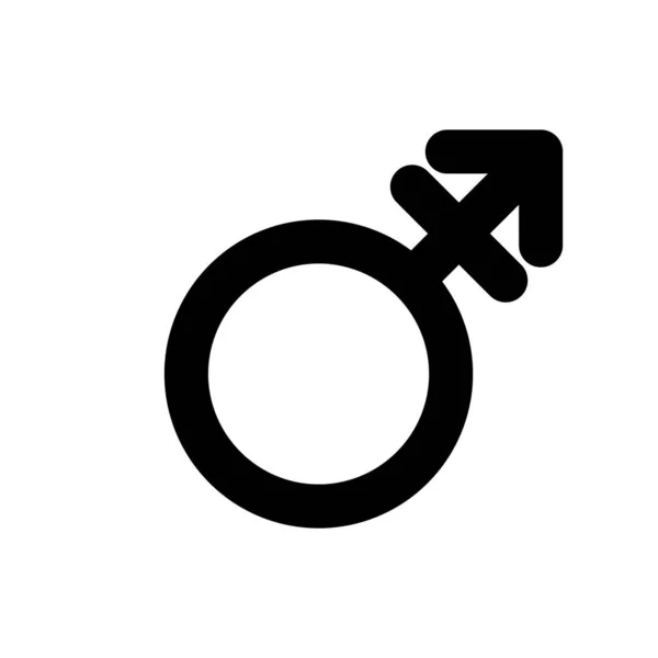 Androgyne Teken Geslacht Symbool Van Androgyne Mensen Eenvoudig Vlakke Zwarte — Stockvector