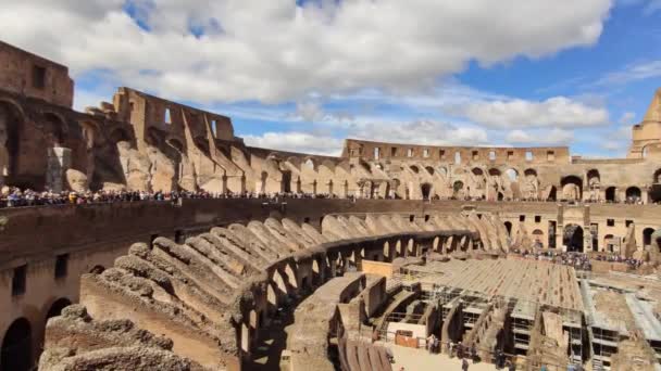 Roma Itália Maio 2019 Coliseu Coliseu Visão Geral Interior Roma — Vídeo de Stock