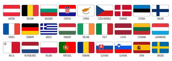 Национальные Флаги Членов После Брексита Единое Соотношение Простые Плоские Векторные — стоковый вектор
