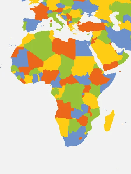 Mapa Blanco África Mapa Político Detallado Del Continente Africano — Vector de stock