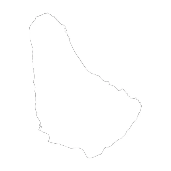 Barbados País Delgada Contorno Negro Mapa Detallado Alto Ilustración Vectorial — Vector de stock