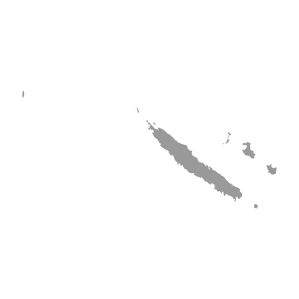 Silueta Islas Nueva Caledonia Mapa Detallado Alto Ilustración Vectorial Gris — Vector de stock