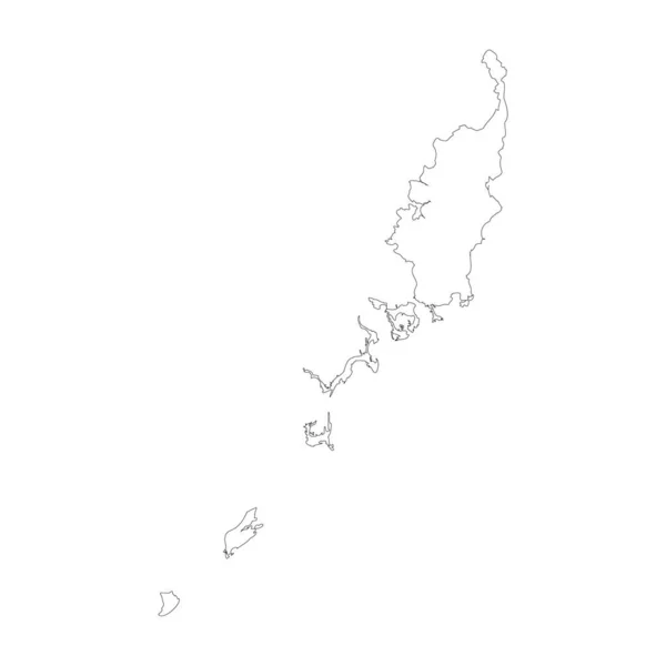 Palau Country Thin Black Outline High Detailed Map Vector Illustration — ストックベクタ