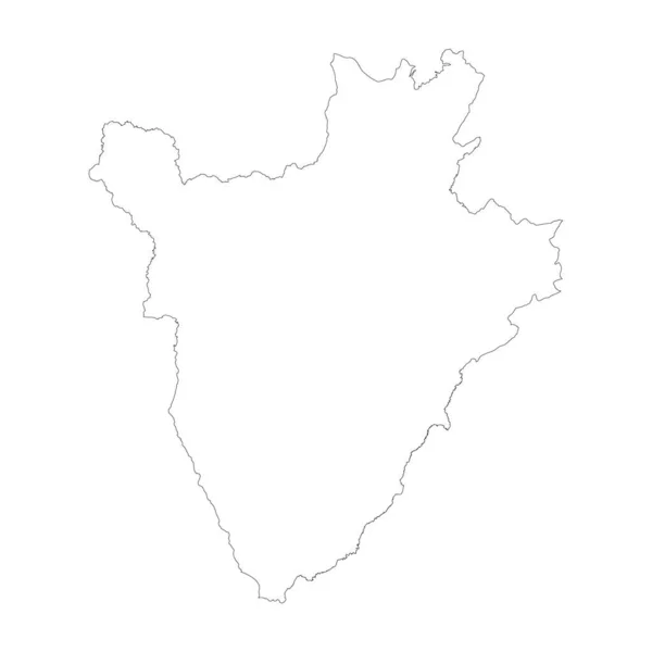 Μπουρούντι Χώρα Λεπτό Μαύρο Περίγραμμα Υψηλός Λεπτομερής Χάρτης Εικονογράφηση Διανύσματος — Διανυσματικό Αρχείο