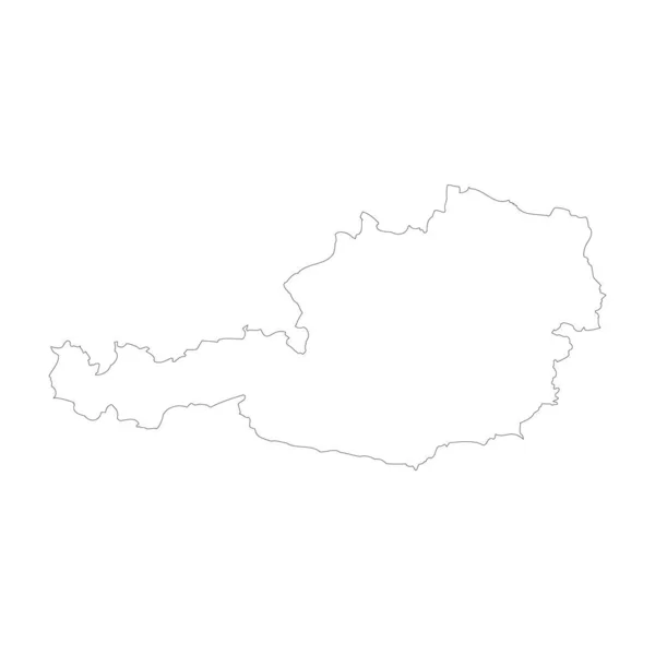 Austria Country Thin Black Outline High Detailed Map Vector Illustration — Stock vektor