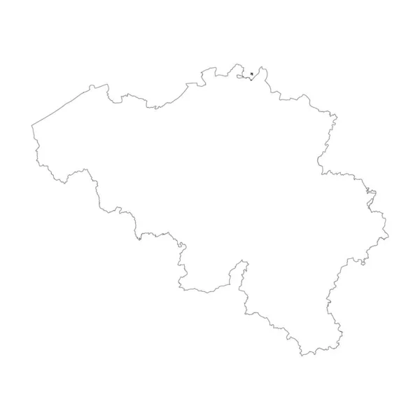 Belgique Pays Mince Contour Noir Carte Détaillée Haute Illustration Vectorielle — Image vectorielle