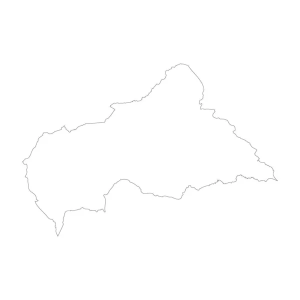 Тонкий Черный Контур Страны Центральноафриканской Республики Высокая Подробная Карта Векторная — стоковый вектор