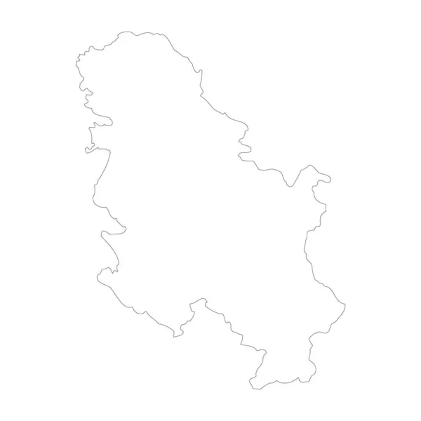Serbia País Delgada Contorno Negro Mapa Detallado Alto Ilustración Vectorial — Archivo Imágenes Vectoriales