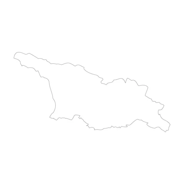 Грузия Страна Тонких Черных Контуров Высокая Подробная Карта Векторная Иллюстрация — стоковый вектор