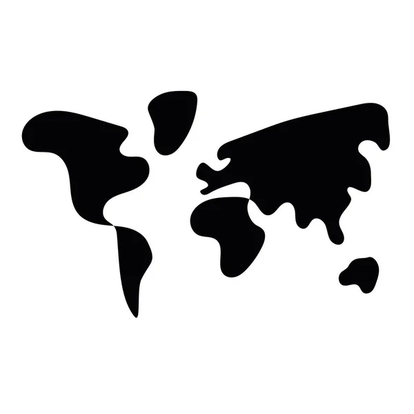 Ink Stain Design Map World Solid Silhouette Vector Illustration — Stock vektor