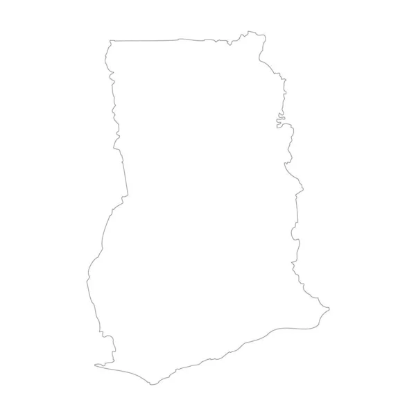 Ghana Country Thin Black Outline High Detailed Map Vector Illustration — Stok Vektör