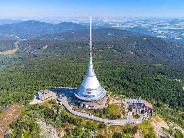 Liberec Czeska Republika Czerwca 2022 Jested Mountain Hotel Nadajnik Telewizyjny — Zdjęcie stockowe
