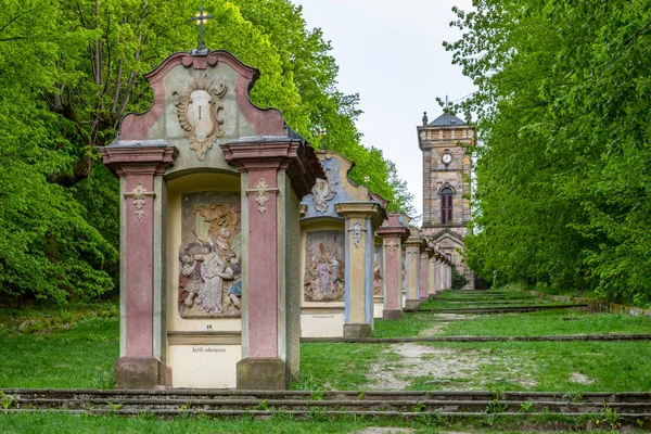 Kalvárie Kaple Kříže Jiretin Pod Jedlovou Česká Republika — Stock fotografie