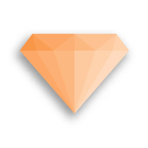 Pomarańczowy Diament Lub Ikona Klejnotów Prosty Znak Wektora Płaskiego Symbol — Wektor stockowy