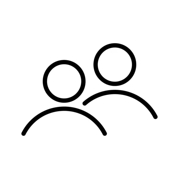 Personen Tandem Symbol Personengruppe Vereinfachtes Menschliches Piktogramm Modernes Einfaches Flaches — Stockvektor