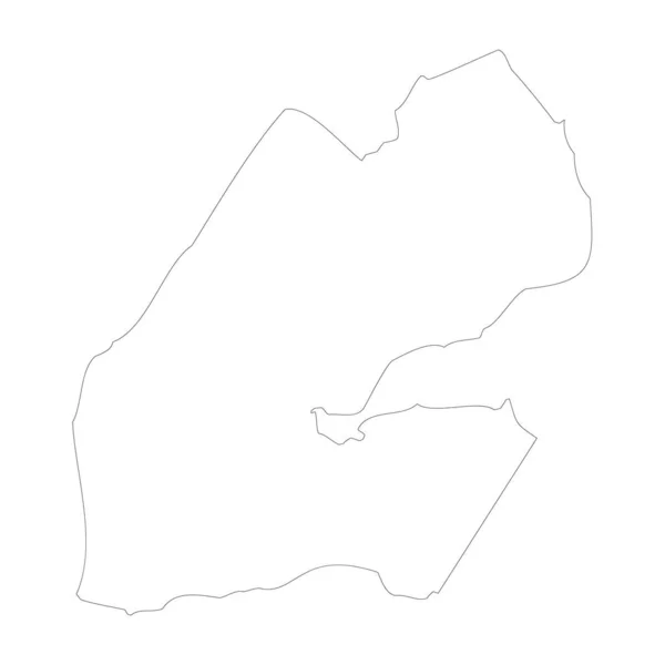 Djibouti Country Thin Black Outline High Detailed Map Vector Illustration — 스톡 벡터