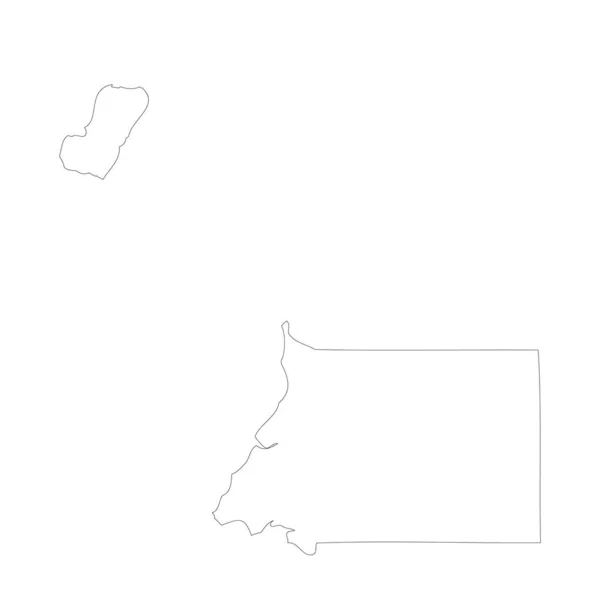 Guinée Équatoriale Mince Contour Noir Carte Détaillée Haute Illustration Vectorielle — Image vectorielle