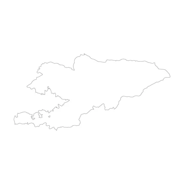 Kyrgyzstan Country Thin Black Outline High Detailed Map Vector Illustration — ストックベクタ